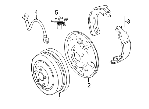 2011 Ram Dakota Drum, Rear Diagram for 52013438AF
