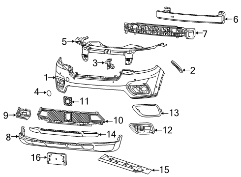 2022 Jeep Cherokee Lower Cover, Front Diagram for 6BA22TZZAB