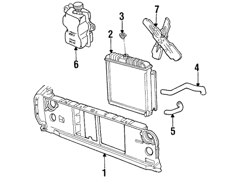 1989 Dodge W250 Radiator Support Diagram
