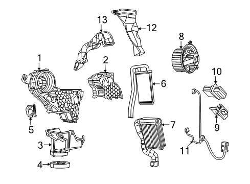 2009 Dodge Journey Blower Motor, Rear Diagram for 68038189AA