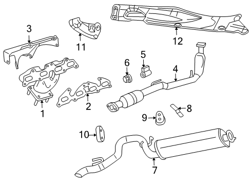 2002 Jeep Liberty Converter & Pipe Hanger Diagram for 52101150AB