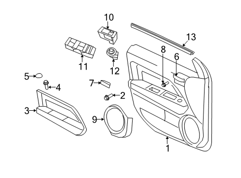 2007 Jeep Patriot Door Trim Panel, Beige, Front Diagram for 1FJ971KAAA