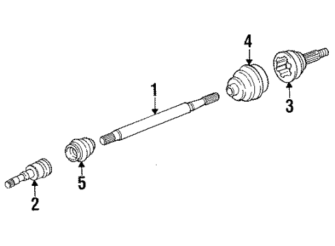 1990 Dodge Omni Axle Shaft - Front Diagram