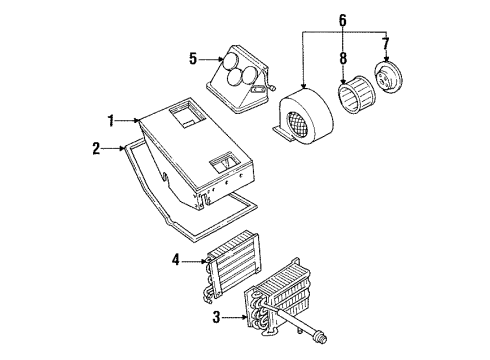 1992 Dodge B250 Auxiliary Heater & A/C Diagram