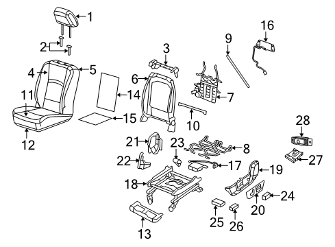 2012 Ram 2500 Headrest, Beige, Front Diagram for 1RT35DK2AA