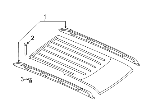 2009 Dodge Durango Luggage Rack, Driver Side Diagram for 55362541AD