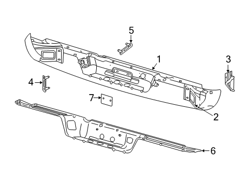 2003 Dodge Ram 2500 Bumper Assembly Mount Bracket, Rear Inner Passenger Side Diagram for 55077108AC