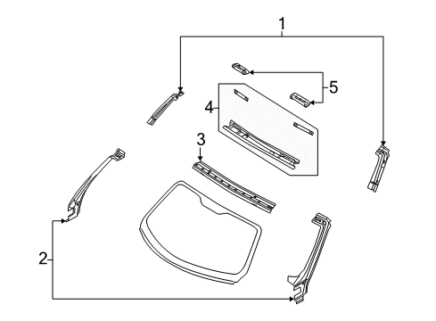 2005 Chrysler PT Cruiser Hinge Pillar, Front Outer Passenger Side Diagram for 5140598AA