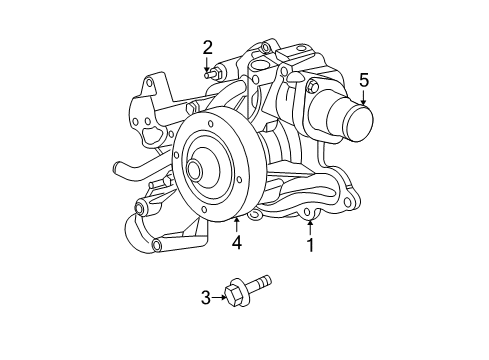 2006 Jeep Grand Cherokee Water Pump Assembly Bolt Diagram for 6507697AA
