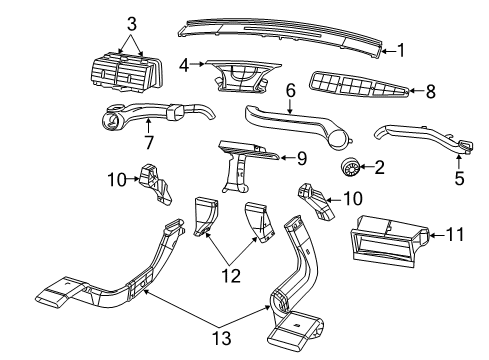 2010 Dodge Caliber Vent Duct, Driver Side Diagram for 5058887AA