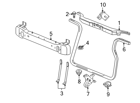 2008 Jeep Commander Tow Hook, Front Driver Side Diagram for 52089360AB
