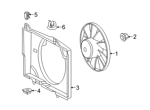 2004 Chrysler Crossfire Shroud Clip Diagram for 5096425AA