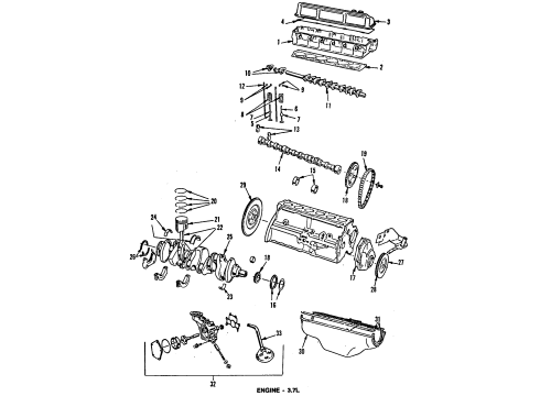 1986 Dodge B150 Intake Valve Diagram for 1947623