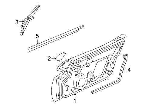 2010 Dodge Viper Body Weatherstrip, Front Diagram for 5030096AF