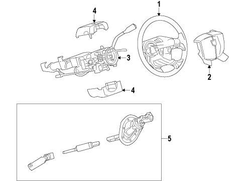 2010 Dodge Ram 1500 Steering Column Diagram for 5057614AB