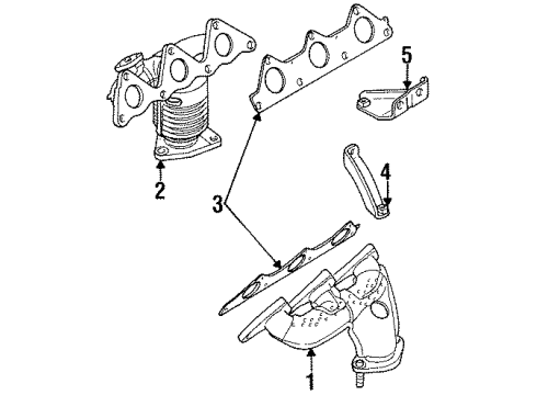 1997 Chrysler Sebring Exhaust Manifold Gasket Diagram for MR266545