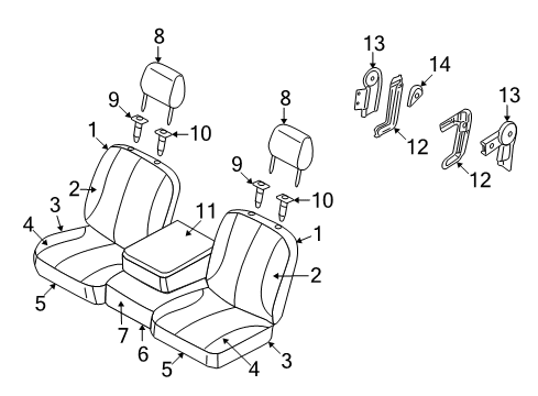 2007 Dodge Ram 1500 Seat Back, Front Driver Side Diagram for 1FF451J3AA