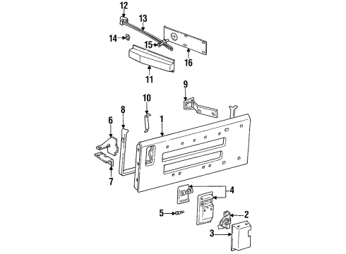1987 Jeep Wrangler Striker Bracket Diagram for 55015904