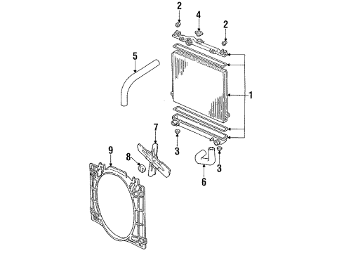 1988 Dodge Dakota Radiator Lower Mount Diagram for 4266875
