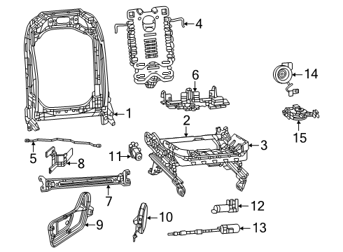2025 Ram 1500 Mat Front Seat Cushion Suspension Diagram for 68403121AB