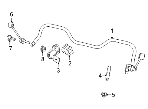 2009 Jeep Liberty Stabilizer Bar & Components Diagram 5 - Thumbnail