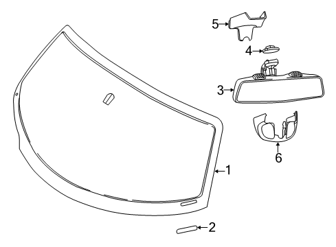 2015 Dodge Viper Windshield, Front Diagram for 68206848AA