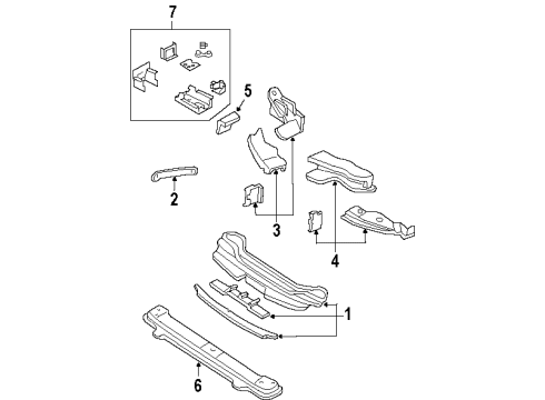 1999 Chrysler Sebring Upper Tie Bar Brace Diagram for 5256818