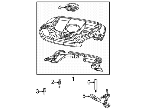 2021 Jeep Grand Cherokee L Engine Cover Ball Stud Diagram for 4627274AA