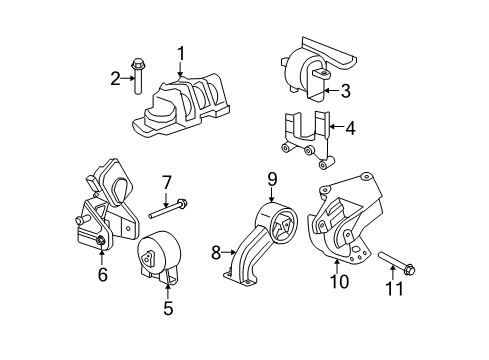 2008 Chrysler Sebring Engine & Trans Mounting Diagram 5 - Thumbnail