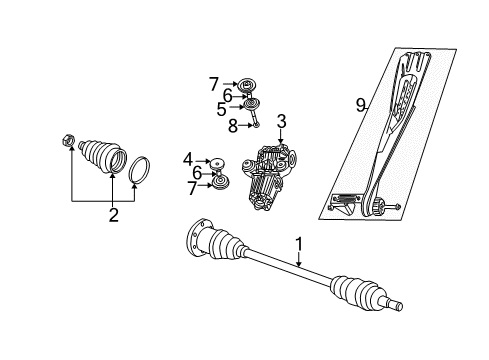 2002 Chrysler Voyager Axle Assembly, Rear Driver Side Diagram for 4641897AB