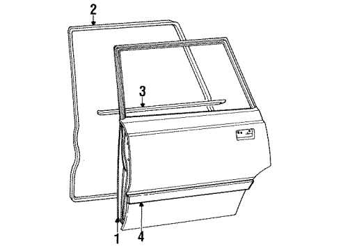 1990 Dodge Colt Exterior Trim - Rear Door Diagram