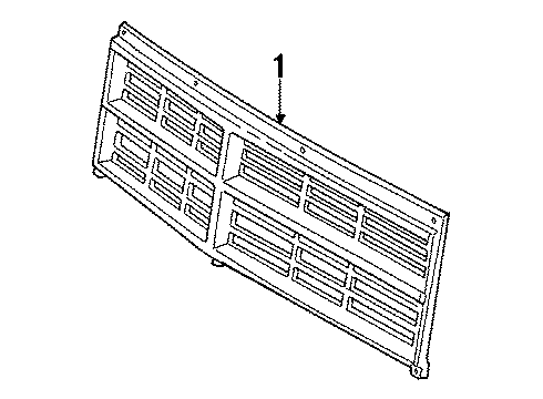 1990 Dodge Dakota Grille & Components Diagram