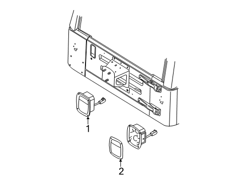 2004 Jeep Wrangler Combination Lamp Assy, Rear Driver Side Diagram for 56018649AD