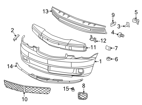 2008 Chrysler PT Cruiser Bumper Cover, Front Diagram for 68166405AA