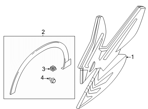 2024 Dodge Hornet Exterior Trim - Fender Diagram