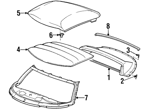 1998 Dodge Viper Hardtop Latch Diagram for 5010849AA