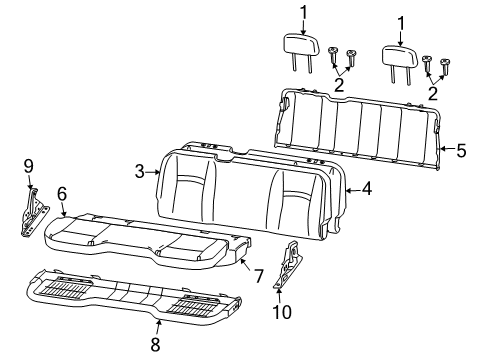 2011 Ram 1500 Latch, Rear Passenger Side Diagram for 68050744AA