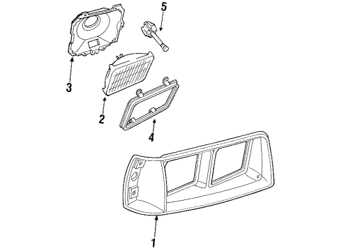 1987 Chrysler LeBaron Bezel Diagram for 4334608