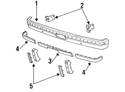 1986 Dodge Ramcharger Bumper & Components - Front Diagram