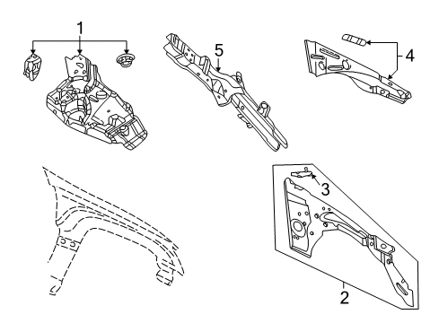 2002 Jeep Grand Cherokee Reinforcement, Passenger Side Diagram for 55136354AH