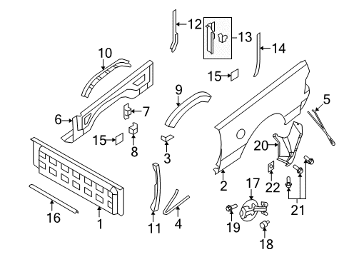 2012 Ram 2500 Side Panel, Rear Outer Driver Side Diagram for 68083869AA