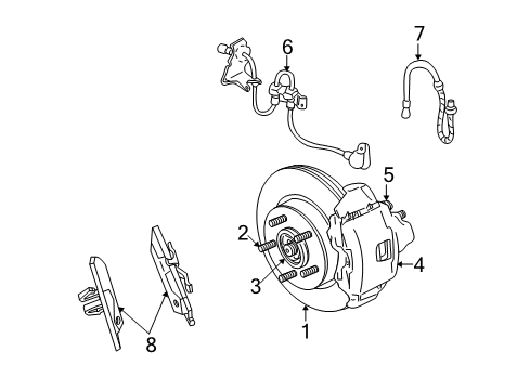 2001 Chrysler Concorde Brake Pads, Front Diagram for 5018595AA