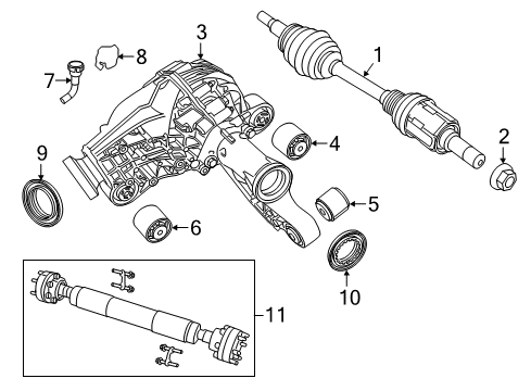 2011 Dodge Durango Differential Assembly, Front Diagram for 68059997AE