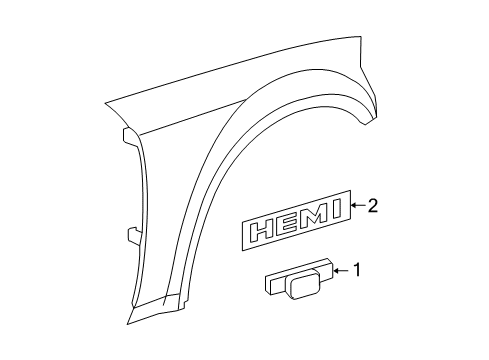 2005 Dodge Magnum Body Side Molding, Rear Driver Side Diagram for 5179261AA