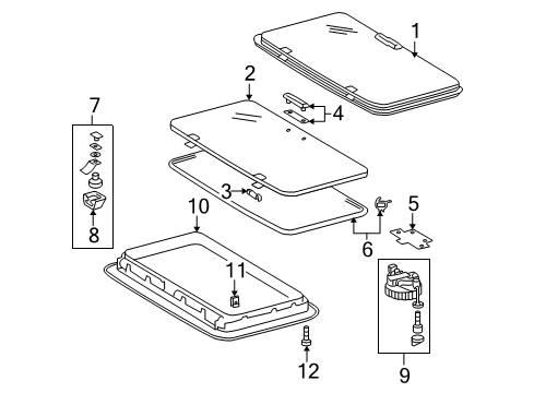 2004 Dodge Sprinter 2500 Sunroof Assembly Screw Diagram for 5126276AA