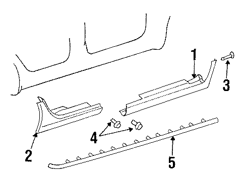 1999 Chrysler LHS Rocker Molding, Front Passenger Side Diagram for 5018728AA