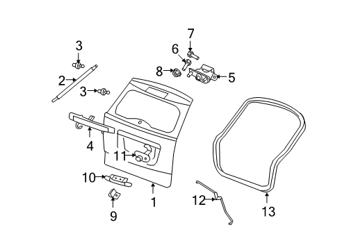 2013 Jeep Compass Handle, Outside Diagram for 5LV00TZZAC