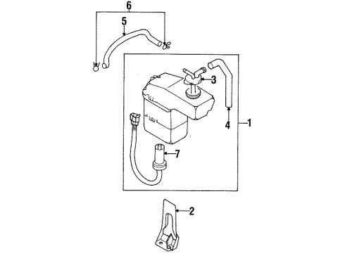 1996 Dodge Avenger Radiator & Components Diagram