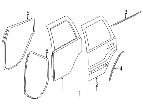 2011 Jeep Grand Cherokee Rear Seal, Driver Side Diagram for 68036675AB