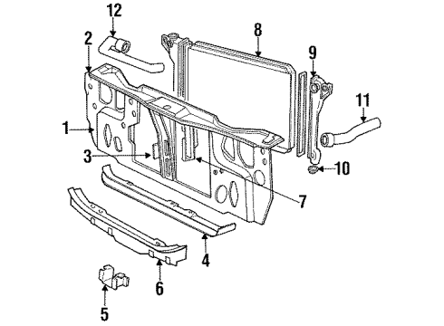 1988 Chrysler New Yorker Radiator & Components Diagram